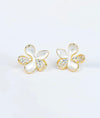 Blossom Bloom Floral CZ Silver Studs for women