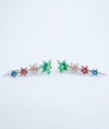 Phoolraaga Multicolour CZ Silver Climber Studs