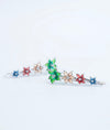 Phoolraaga Multicolour CZ Silver Climber Studs