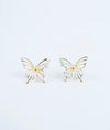 Luxe Butterfly Charm CZ Silver Studs