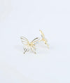Luxe Butterfly Charm CZ Silver Studs