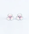 Hanami Blush Floral CZ Silver Studs for women