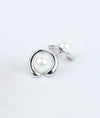 Iluna Lunaire Pearl Charm Silver Studs for women