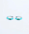 AquaLuxe Enamel Silver Hoop Studs