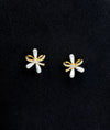 Liora Twirl Floral Pearl CZ Silver Studs for women