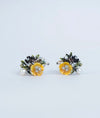 Solene Fleur Vintage Floral CZ Silver Studs