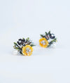 Solene Fleur Vintage Floral CZ Silver Studs