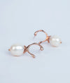 Vera Pearl Italian Drop Silver Hoop Studs
