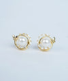 Aria Pearl Halo Pattern CZ Silver Studs