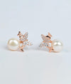 Elysian Flutter Pearl Italian Silver Studs for women
