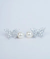 Vespera Pearl Charm CZ Silver Earrings