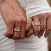 925 Sterling Silver Italian Dual Band Couple Ring