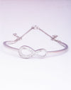 925 Sterling Silver CZ Infinity Adjustable Bracelet for Women