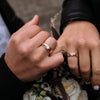 925 Sterling Silver Italian Band Couple Ring